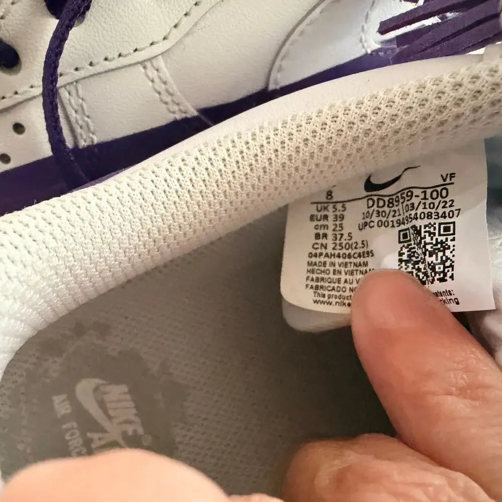 Custom TCU Nike Air Force 1s Lows White Purple Size 8 Womens NEW Rare